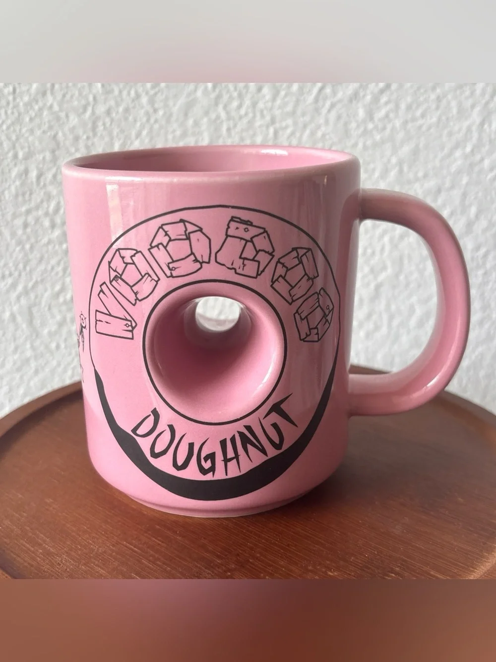 Voodoo Doughnut Pink Donut Hole Ceramic Coffee Mug